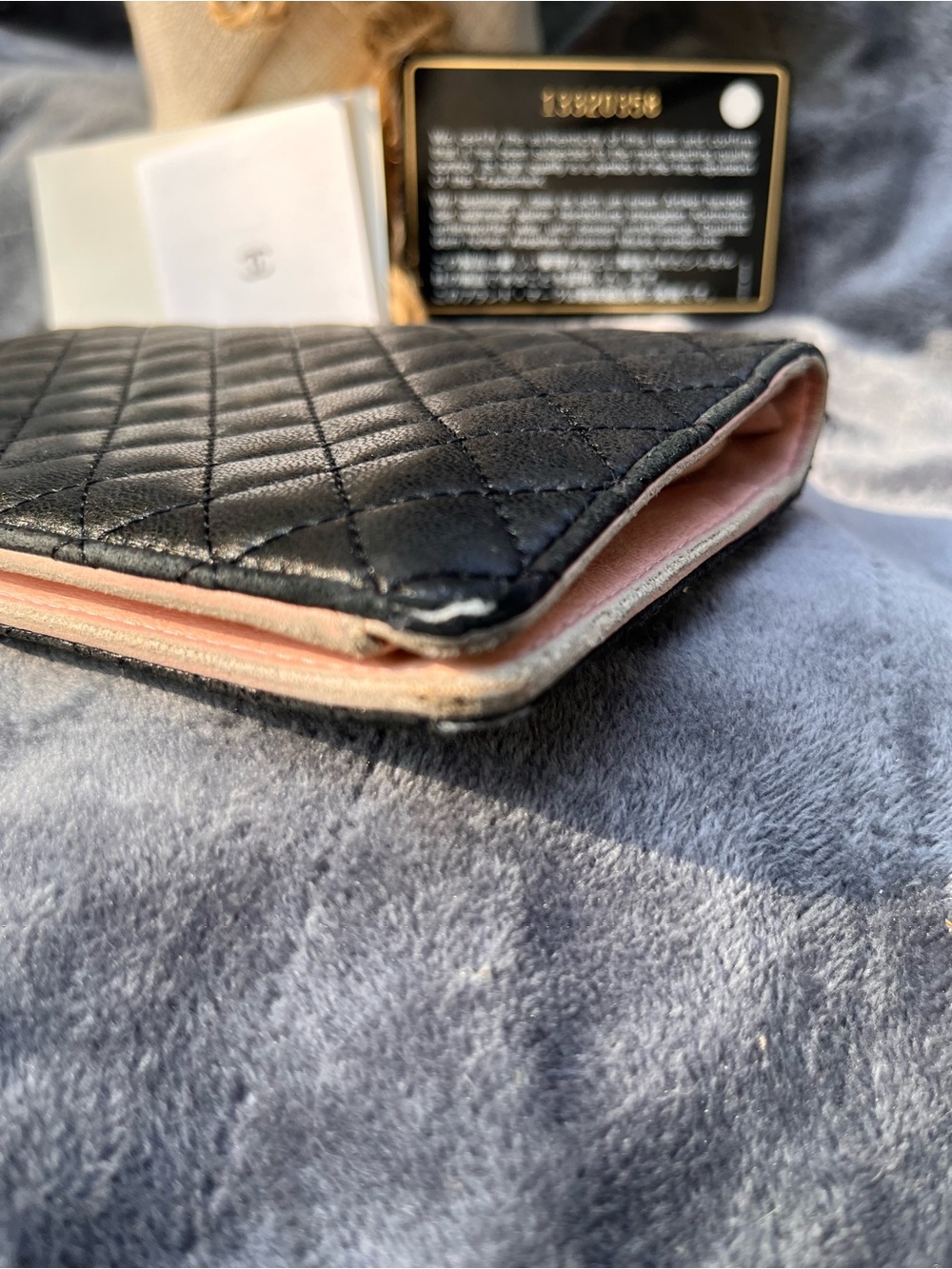 REHAB ~ Authentic Chanel Black Quilted Leather Case / Wallet - 13 Series - Picture 13 of 14